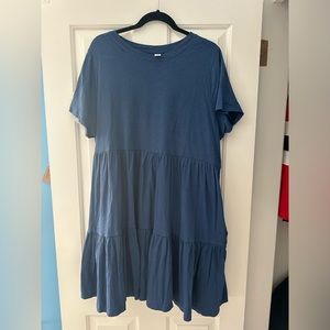 Blue XL Old Navy Tiered Swing Dress